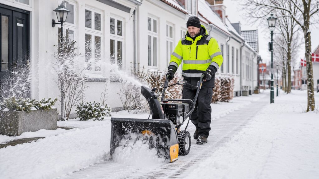 Horsens snerydning med Juul's teknik i vintervejret.