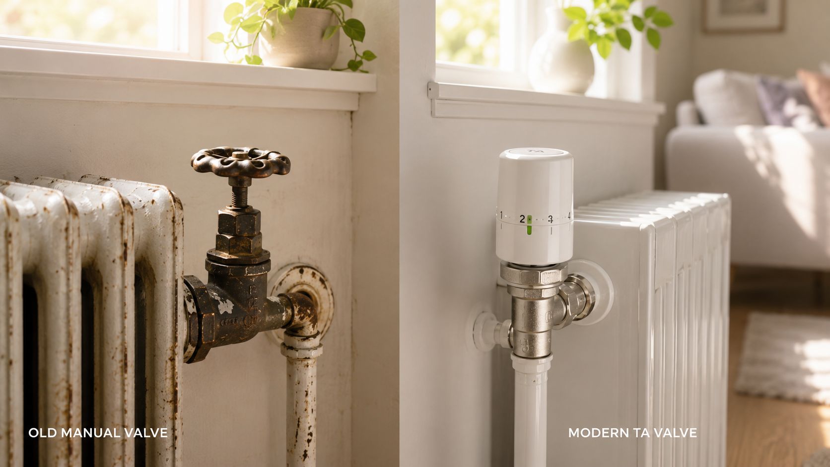 Radiatorventil i Horsens med moderne og gammel design til ventilation.